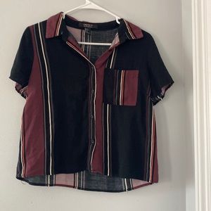 GRUNGE RED & BLACK FOREVER 21 BUTTON UP SHIRT